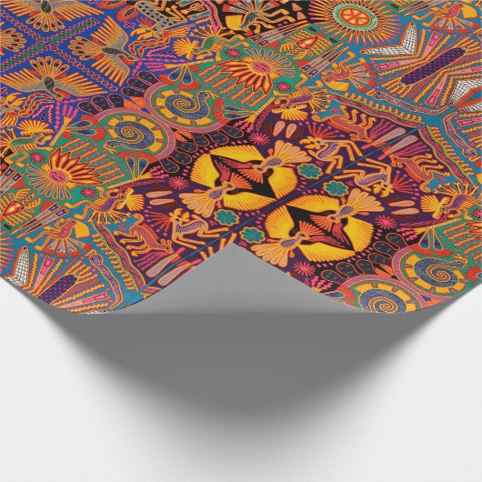 Kunst Oaxacas Mexiko mexikanische Stammes- Boho Geschenkpapier (Ecke)