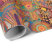 Kunst Oaxacas Mexiko mexikanische Stammes- Boho Geschenkpapier (Rolleneckpunkt)