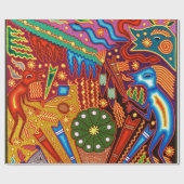 Kunst Oaxacas Mexiko mexikanische Stammes- Boho Geschenkpapier (Flach)