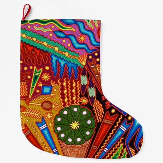 Kunst Oaxacas Mexiko mexikanische Stammes- Boho Großer Weihnachtsstrumpf (Vorderseite)