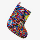 Kunst Oaxacas Mexiko mexikanische Stammes- Boho Großer Weihnachtsstrumpf (Vorderansicht (hängend))