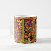 Kunst Oaxacas Mexiko mexikanische Stammes- Boho Kaffeetasse (Vorderseite Links)