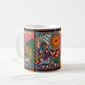 Kunst Oaxacas Mexiko mexikanische Stammes- Boho Kaffeetasse (Vorderseite Links)