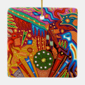 Kunst Oaxacas Mexiko mexikanische Stammes- Boho Keramikornament (Rückseite)