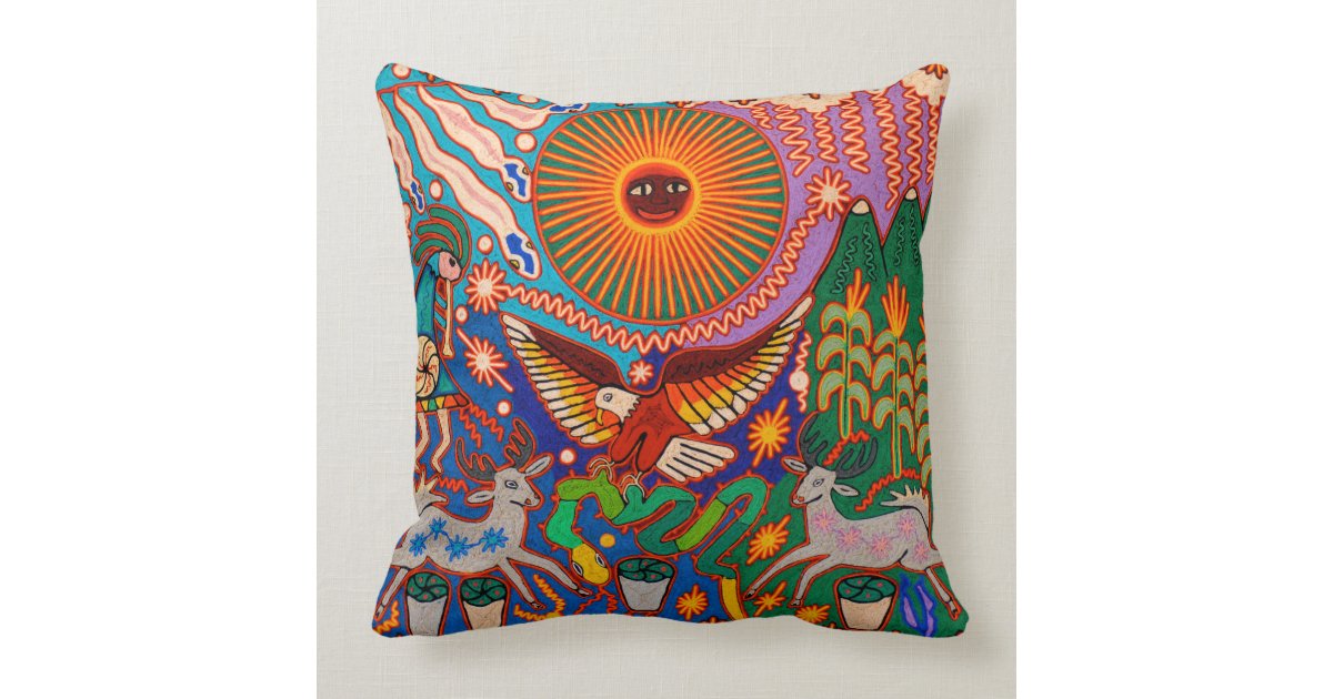 Kunst Oaxacas Mexiko Mexikanische Stammes Boho Kissen Zazzle De