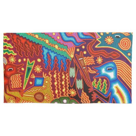 Kunst Oaxacas Mexiko mexikanische Stammes- Boho Kissenbezug (Vorderseite)