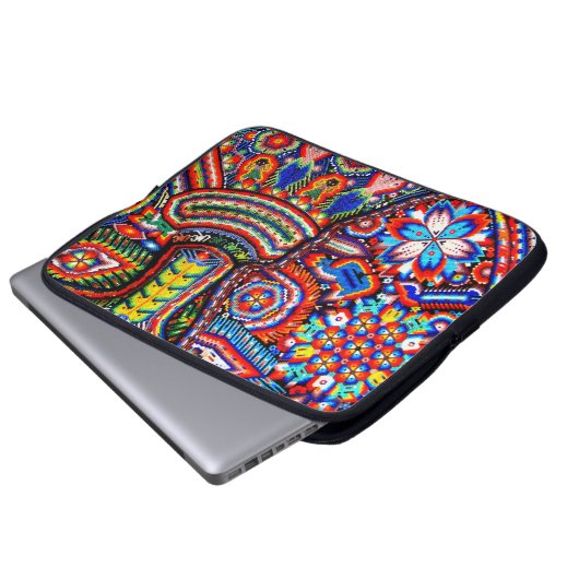 Kunst Oaxacas Mexiko mexikanische Stammes- Boho Laptopschutzhülle (Vorne Knopf)