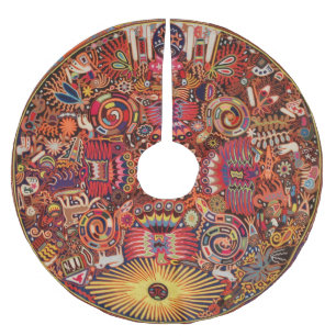 Kunst Oaxacas Mexiko mexikanische Stammes- Boho Polyester Weihnachtsbaumdecke