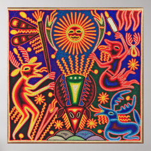 Kunst Oaxacas Mexiko mexikanische Stammes- Boho Poster