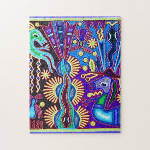 Kunst Oaxacas Mexiko mexikanische Stammes- Boho Puzzle