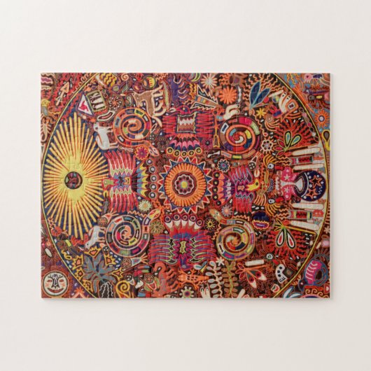 Kunst Oaxacas Mexiko mexikanische Stammes- Boho Puzzle (Horizontal)