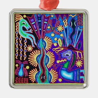 Kunst Oaxacas Mexiko mexikanische Stammes- Boho Silbernes Ornament