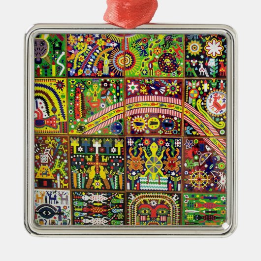 Kunst Oaxacas Mexiko mexikanische Stammes- Boho Silbernes Ornament (Vorne)