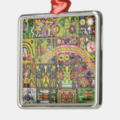 Kunst Oaxacas Mexiko mexikanische Stammes- Boho Silbernes Ornament (Links)