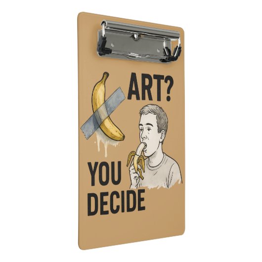 Kunst oder Snack? Die Bananendebatte Mini Klemmbrett (Schrägansicht)