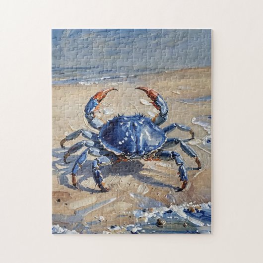 Kunst-Öldruck einer Blaukrabbe Puzzle (Vertikal)