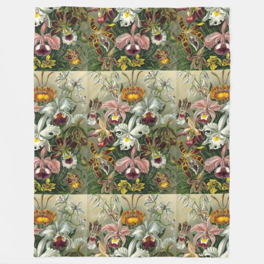 Kunst - Orchideen Fleecedecke (Vorderseite)