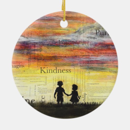 Kunst-Ornament "Imagine" Keramik Ornament (Hinten)