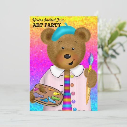 Kunst-Party Einladung (Stehend Vorderseite)