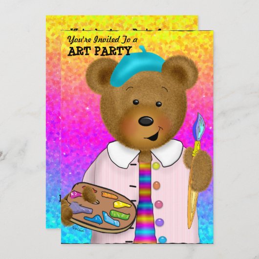 Kunst-Party Einladung (Vorne/Hinten)