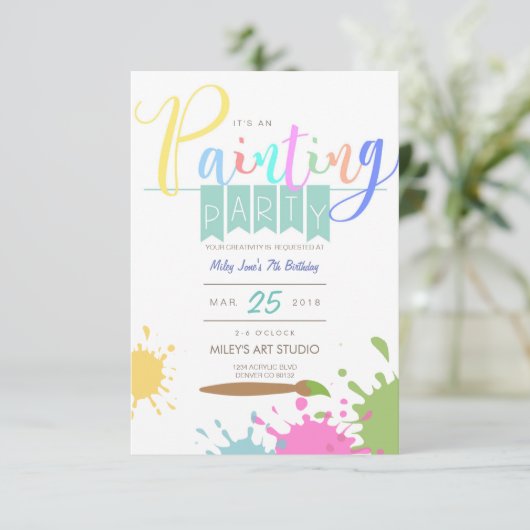 Kunst | PARTY Einladung (Stehend Vorderseite)