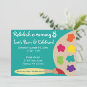 Kunst-Party-Palette lädt - aquamarines ein Einladung (Stehend Vorderseite)