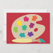 Kunst-Party-Palette lädt - Rot ein Einladung (Rückseite)