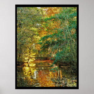 Kunst Photoherbst Brücke unter Flußholz zu Poster