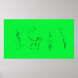Kunst Potpourri Grüne minimalistische Zeichnung Poster