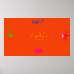 Kunst Potpourri  Orange Minimal Abstrakt Poster