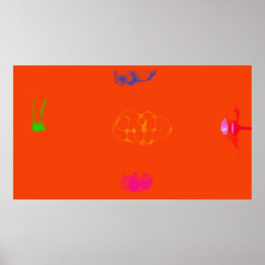 Kunst Potpourri Orange Minimal Abstrakt Poster (Vorne)