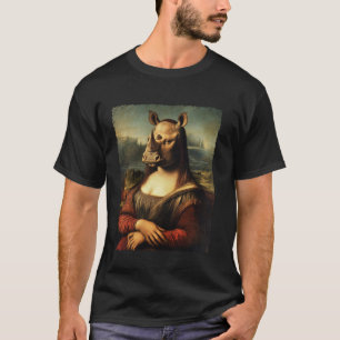 Kunst Renaissance Gemälde Lustige Mona Lisa Rhinoz T-Shirt