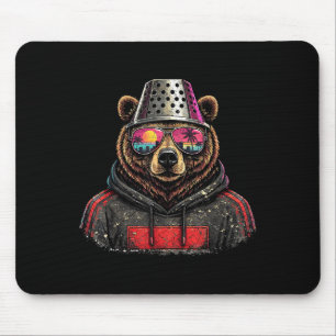 Kunst-Retro-Bär-Käse-Reibe-Hut tragen Mousepad