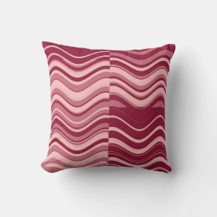 Kunst Retro Rot Rosa Welle Abstrakt Kissen
