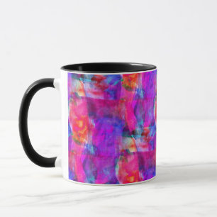 Kunst rosa, blau, rote Textur Hintergrund Tasse