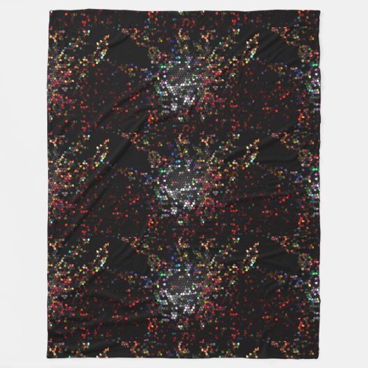 Kunst-schwarze Farbmosaik-Geschenke CricketDiane Fleecedecke (Vorderseite)