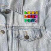 Kunst-Spaß-bunter Farben-Farbkasten Button (Beispiel)