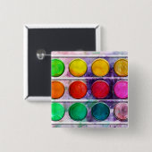 Kunst-Spaß-bunter Farben-Farbkasten Button (Vorne & Hinten)