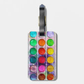 Kunst-Spaß-bunter Farben-Farbkasten Gepäckanhänger (Rückseite vertikal)