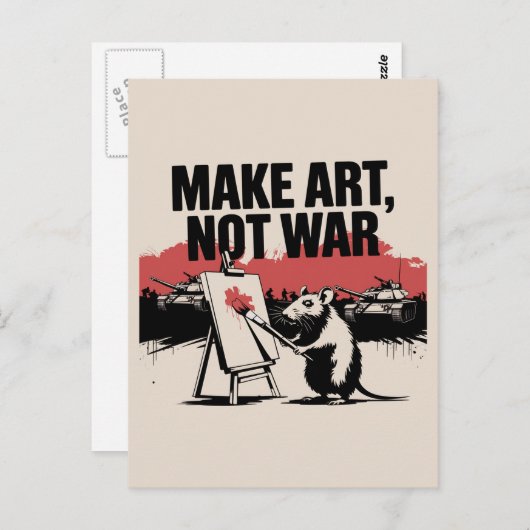 Kunst statt Krieg Rat Künstler Postkarte (Vorne/Hinten)