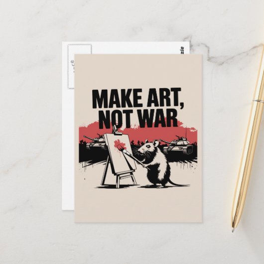 Kunst statt Krieg Rat Künstler Postkarte (Vorderseite/Rückseite Beispiel)