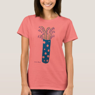 Kunst-T-Shirt: Gepunkteter Vase und Bluebells T-Shirt