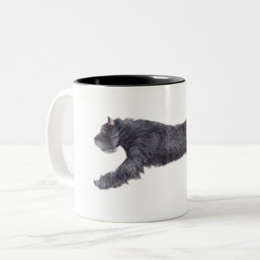 Kunst-Tasse Bouvier DES Flandres Hunde Zweifarbige Tasse (Vorderseite Links)