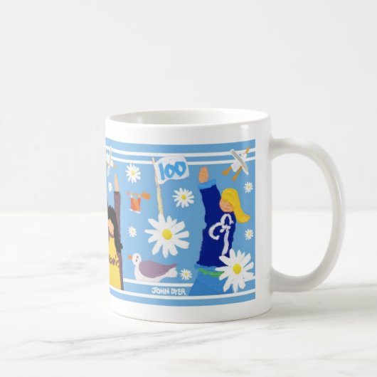 Kunst-Tasse: Führer 100 Jahrhundert-Tasse. Blau Kaffeetasse (Rechts)