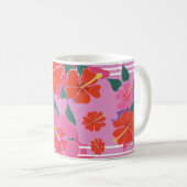 Kunst-Tasse: Hibiskus-Rosa Kaffeetasse (VorderseiteRechts)