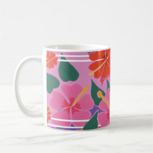 Kunst-Tasse: Hibiskus-Rosa Kaffeetasse