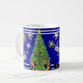 Kunst-Tasse: John-Farbstoff-Weihnachtskunst-Tasse. Kaffeetasse (Vorderseite Links)