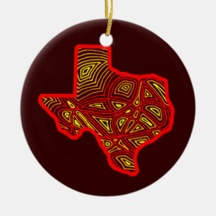 Kunst Texas Scribbleprint Keramikornament