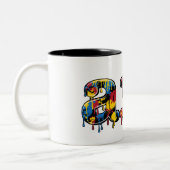 Kunst treibt Maler Schule und Lehrer Zweifarbige Tasse (Links)