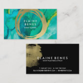 Kunst-Türkis-GoldVisitenkarte Visitenkarte (Vorne/Hinten)